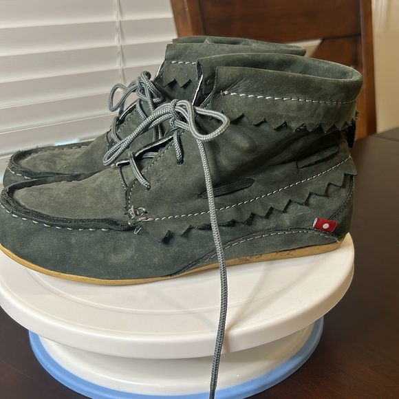OLIBERTE Green Suede Hirari Moccasins Booties Made In Africa Women’s Size 39 - Picture 6 of 17